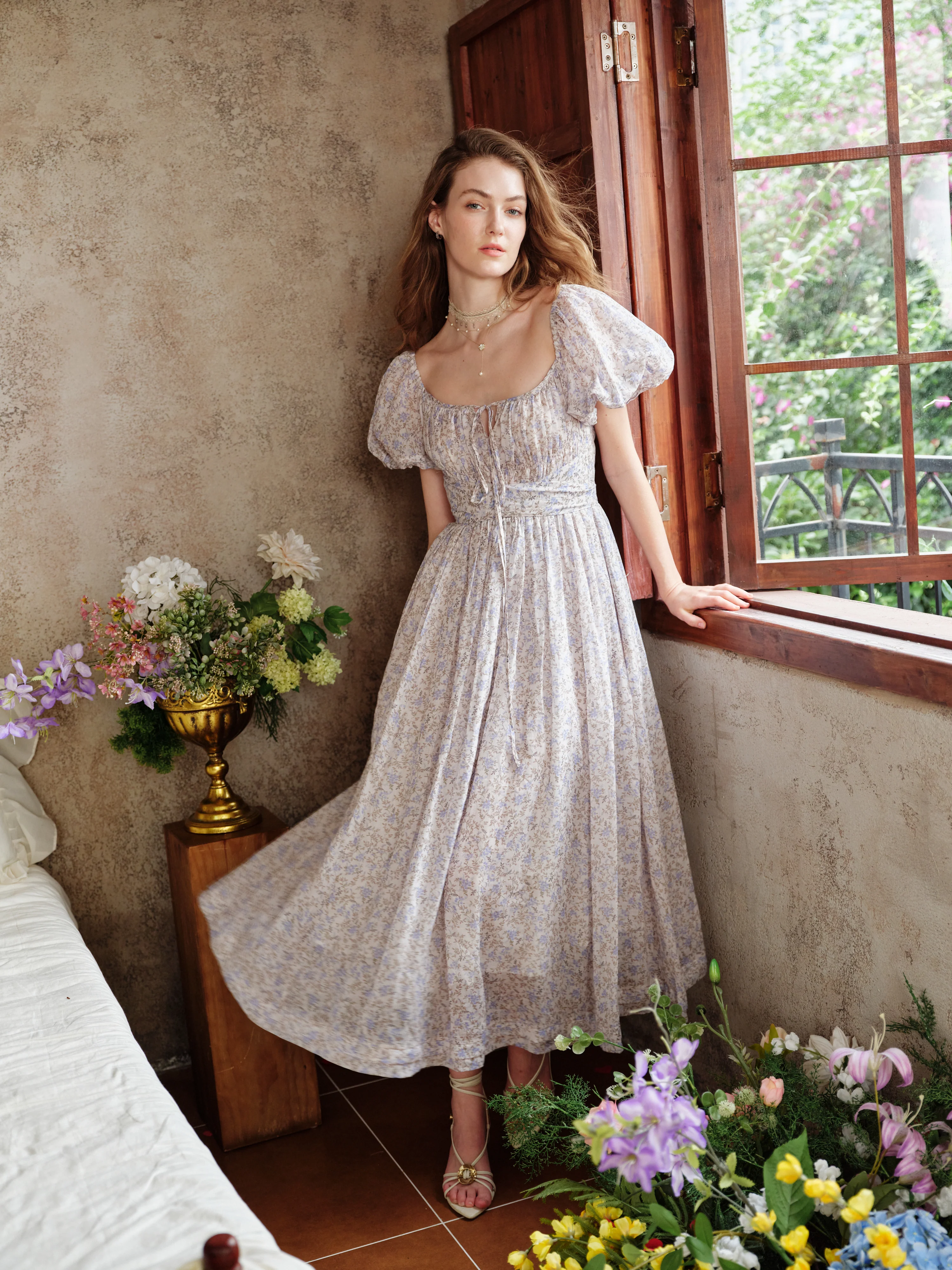 BERGAMOTE 20 |Floral Linen Dress - Image 43