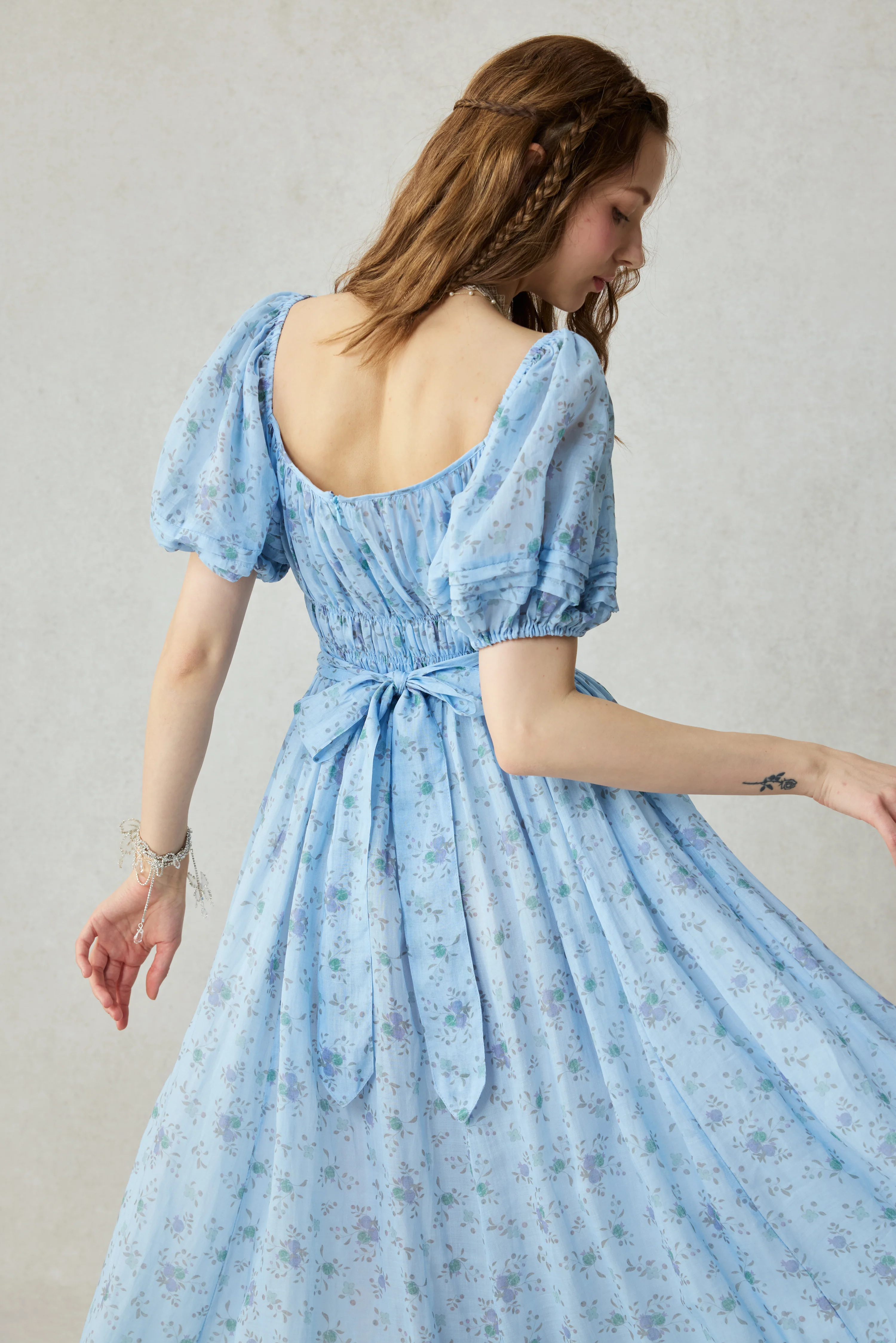 BERGAMOTE 20 |Floral Linen Dress - Image 52