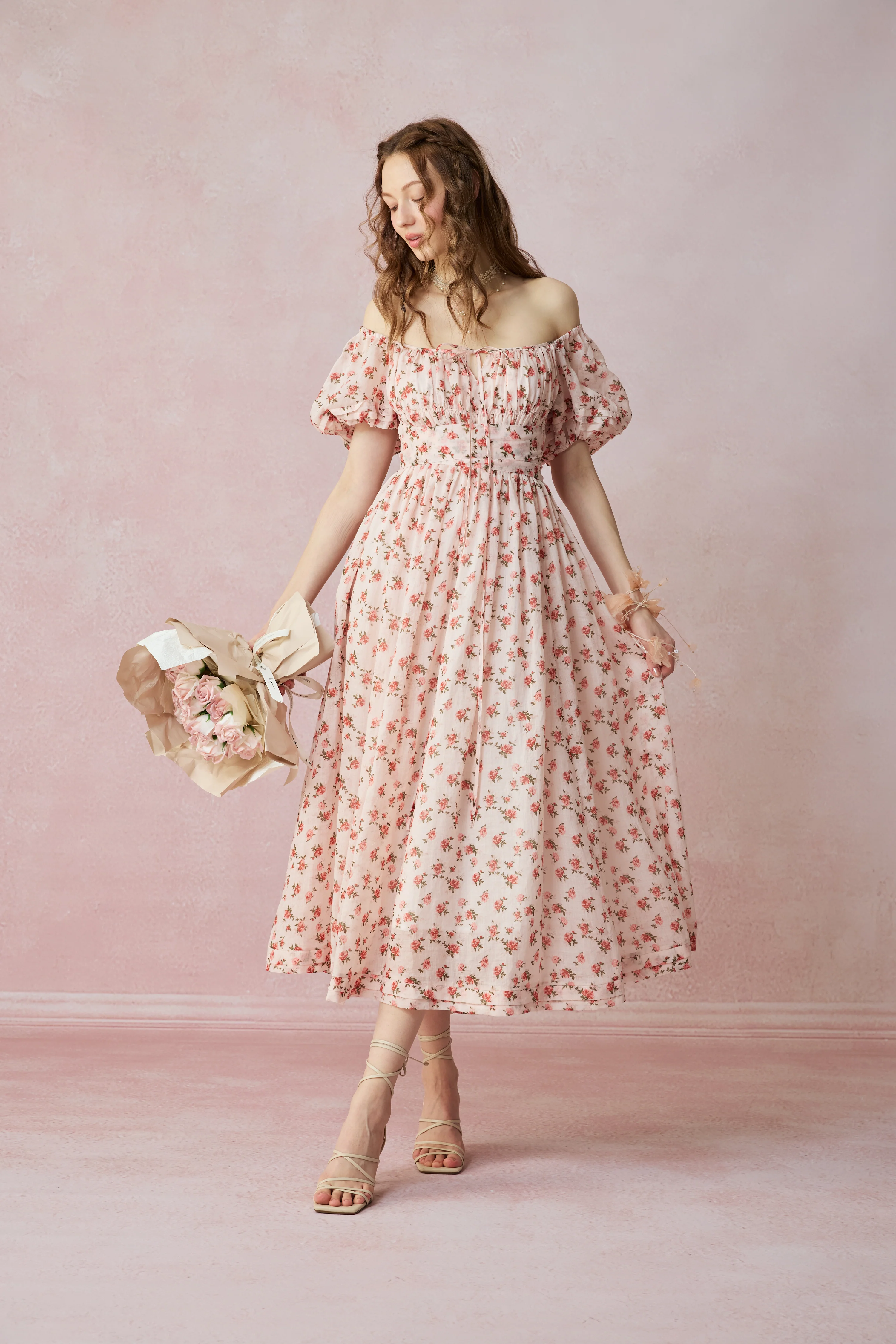 BERGAMOTE 20 |Floral Linen Dress - Image 55