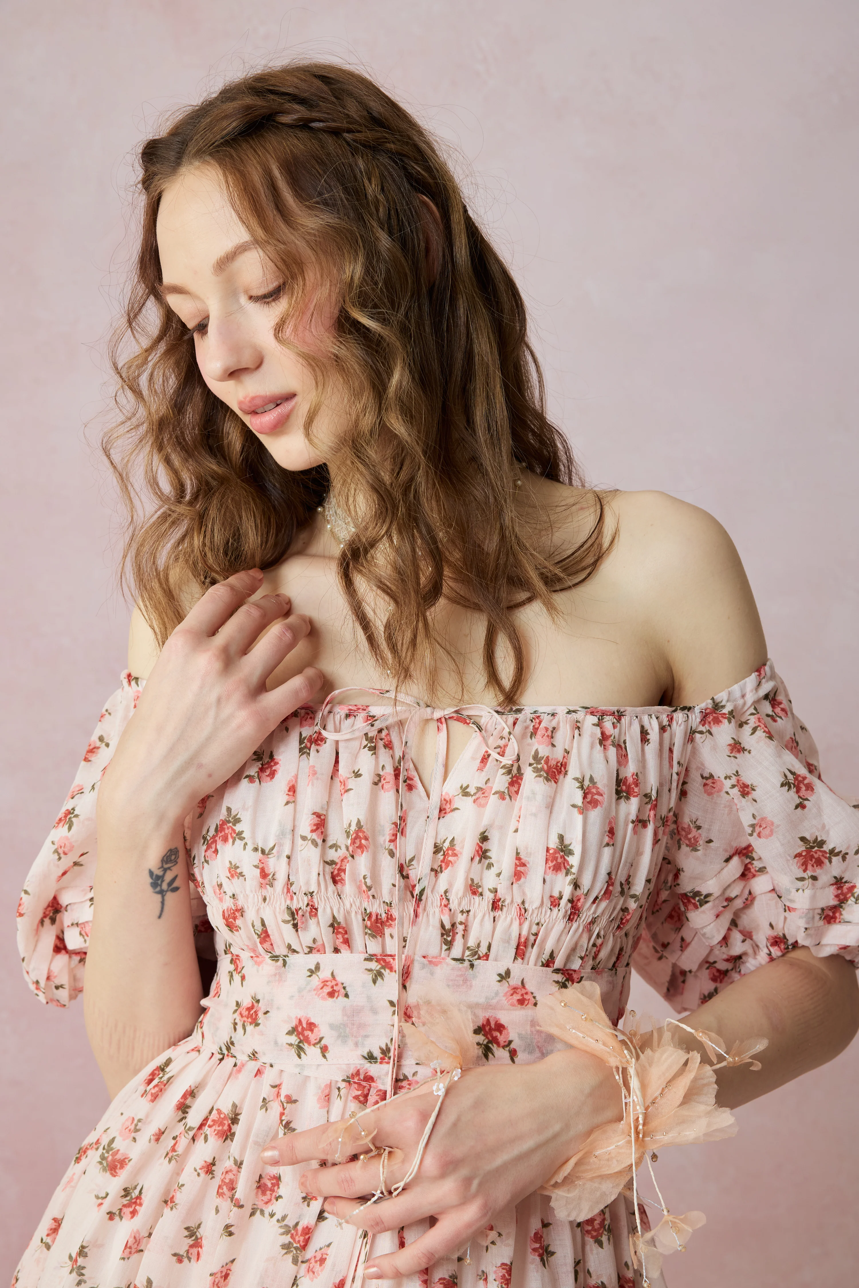 BERGAMOTE 20 |Floral Linen Dress - Image 56