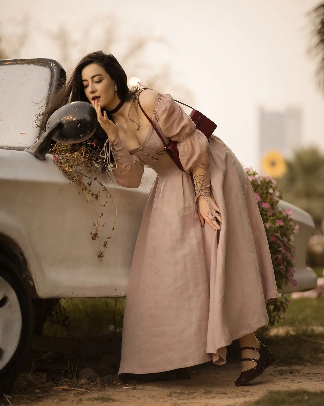 Sakura 21 | Lace-up maxi linen dress - Image 15
