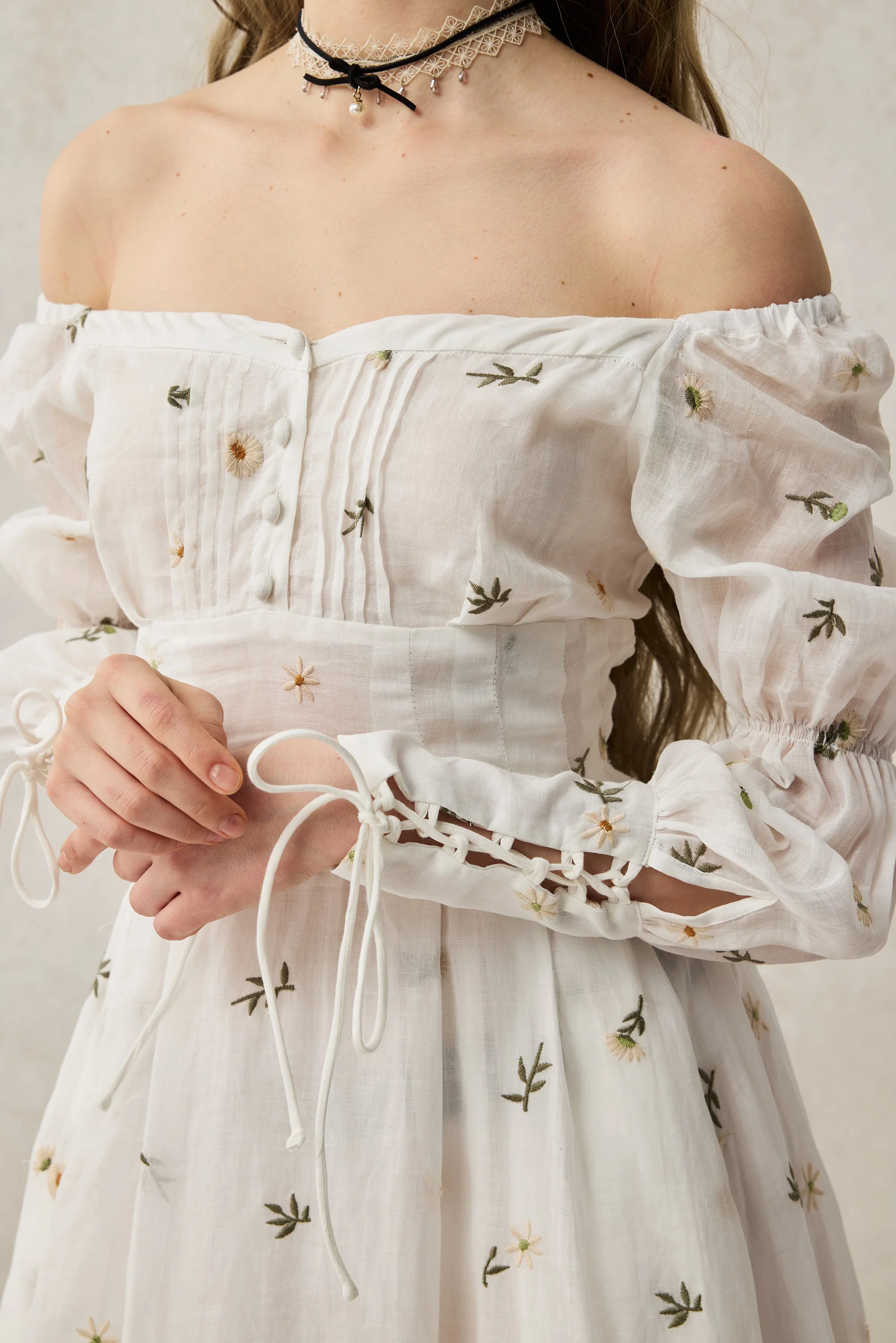 Sakura 21 | Lace-up maxi linen dress - Image 27
