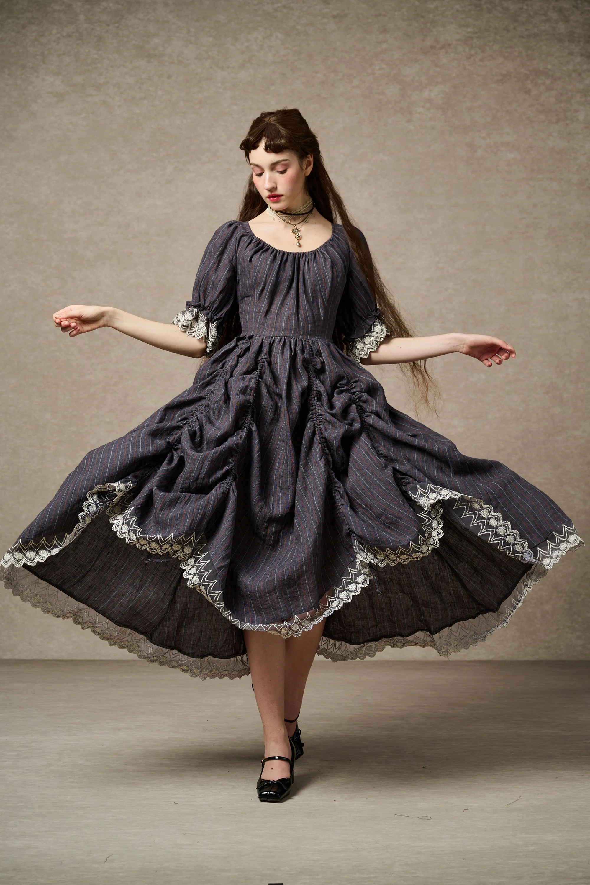 Elowen 27 | Lace Linen dress gown ( 2 way to wear ) - Image 26