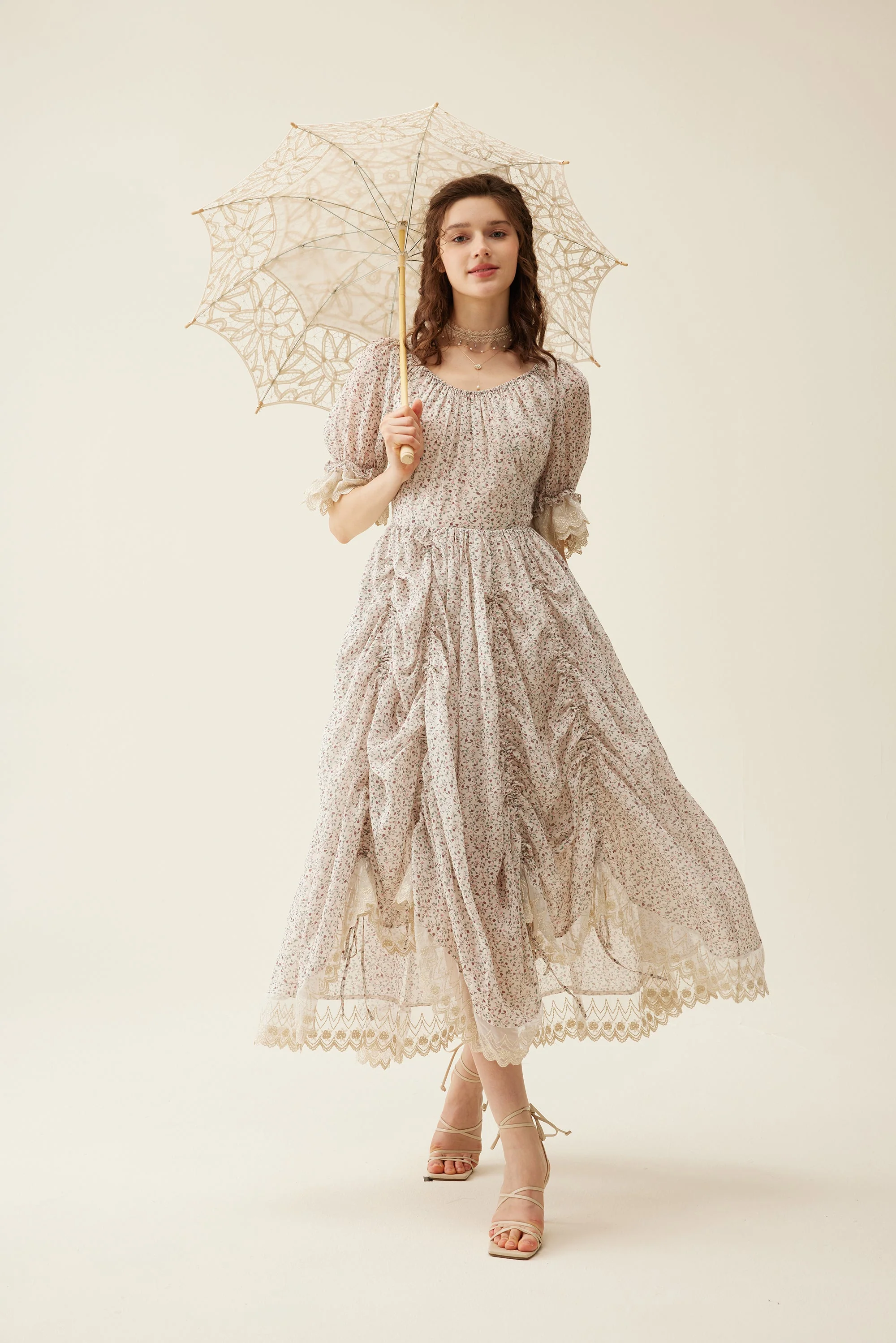 Elowen 27 | Lace Linen dress gown ( 2 way to wear ) - Image 50