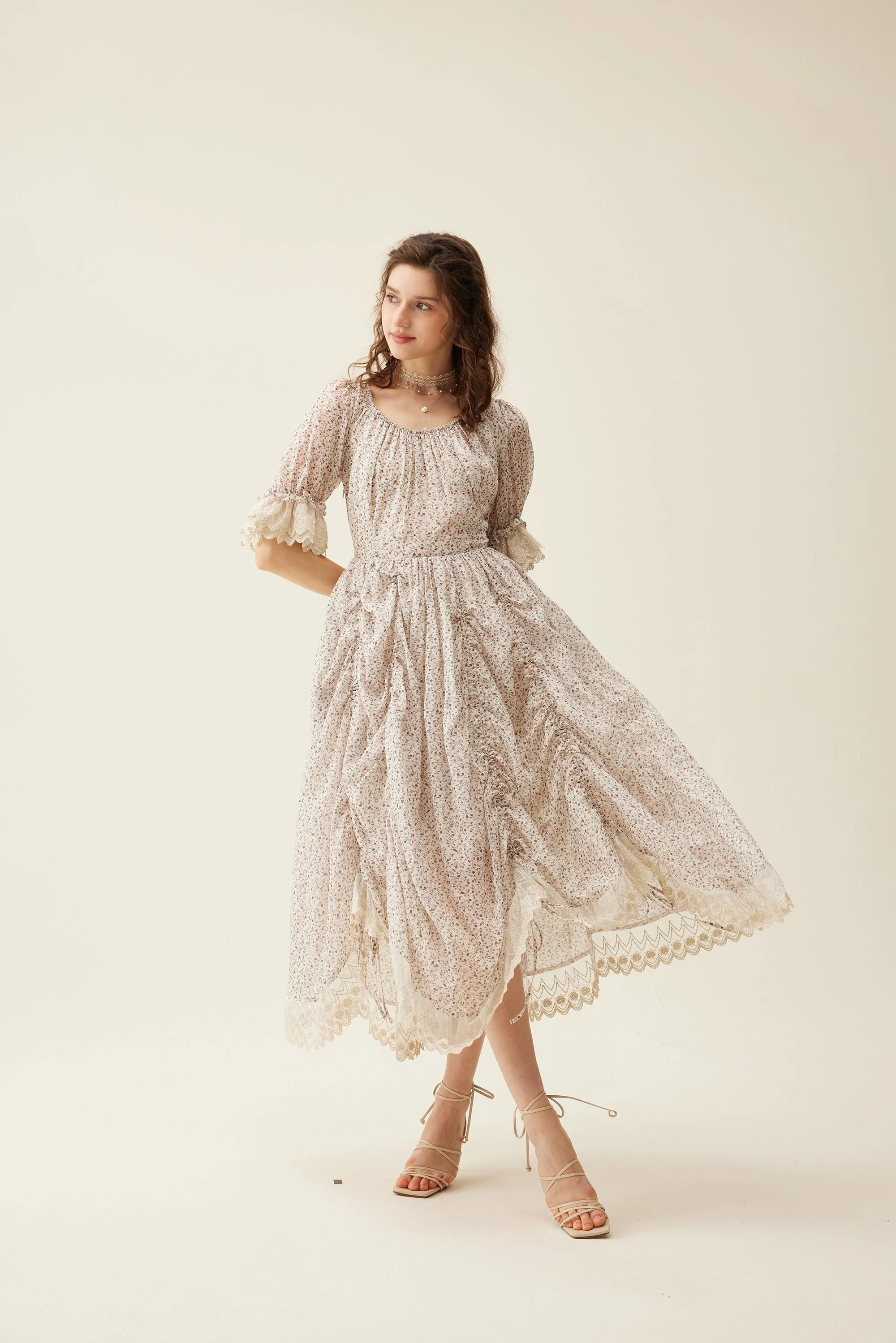 Elowen 27 | Lace Linen dress gown ( 2 way to wear ) - Image 52