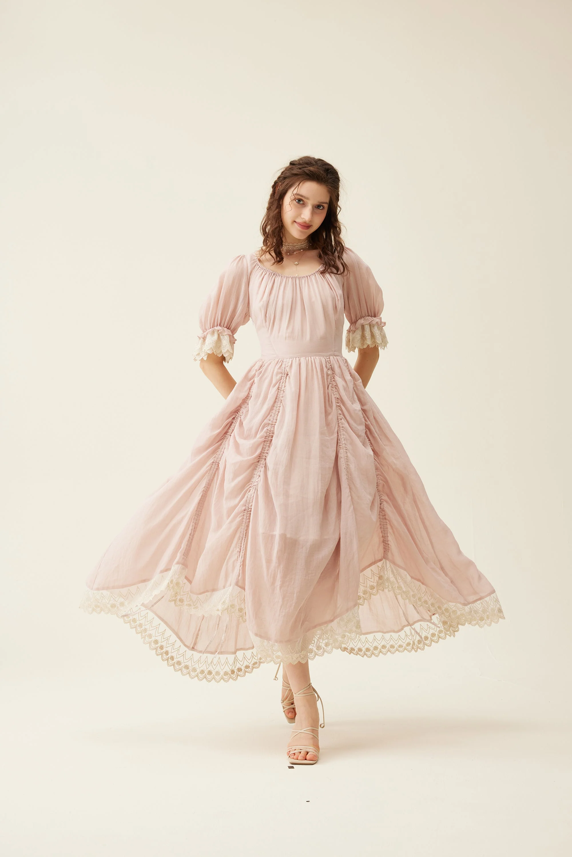 Elowen 27 | Lace Linen dress gown ( 2 way to wear ) - Image 39