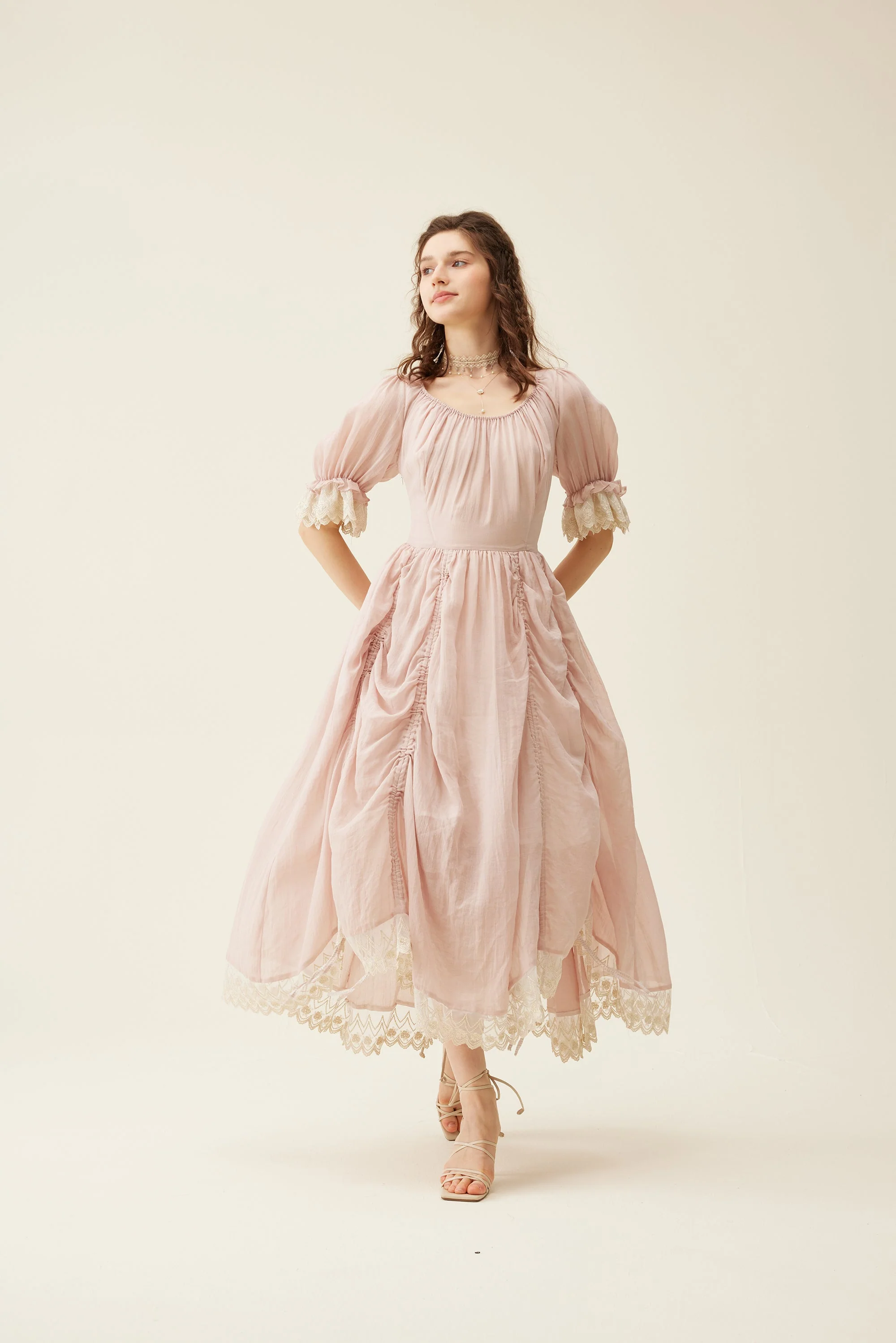 Elowen 27 | Lace Linen dress gown ( 2 way to wear ) - Image 41