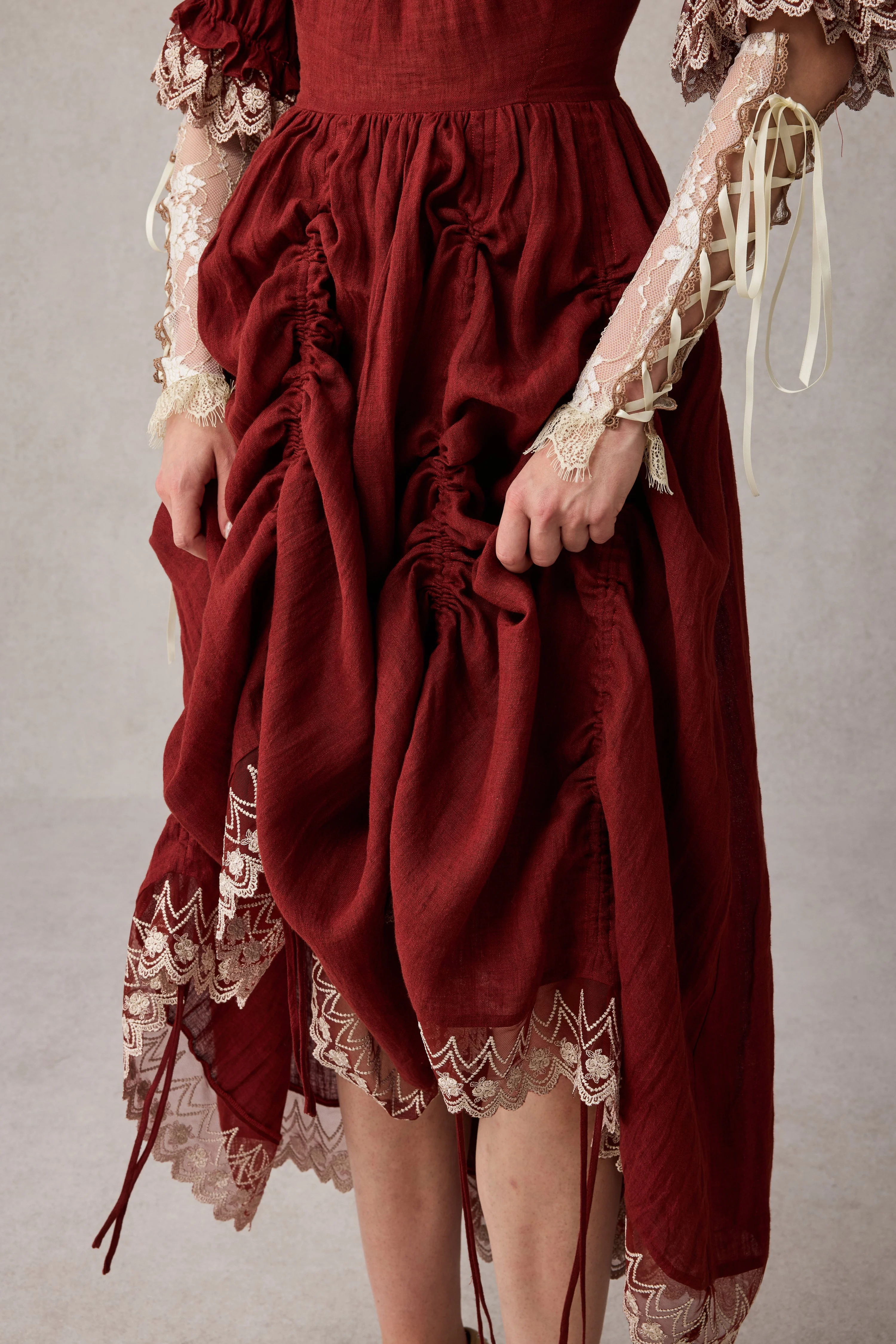 Elowen 27 | Lace Linen dress gown ( 2 way to wear ) - Image 31
