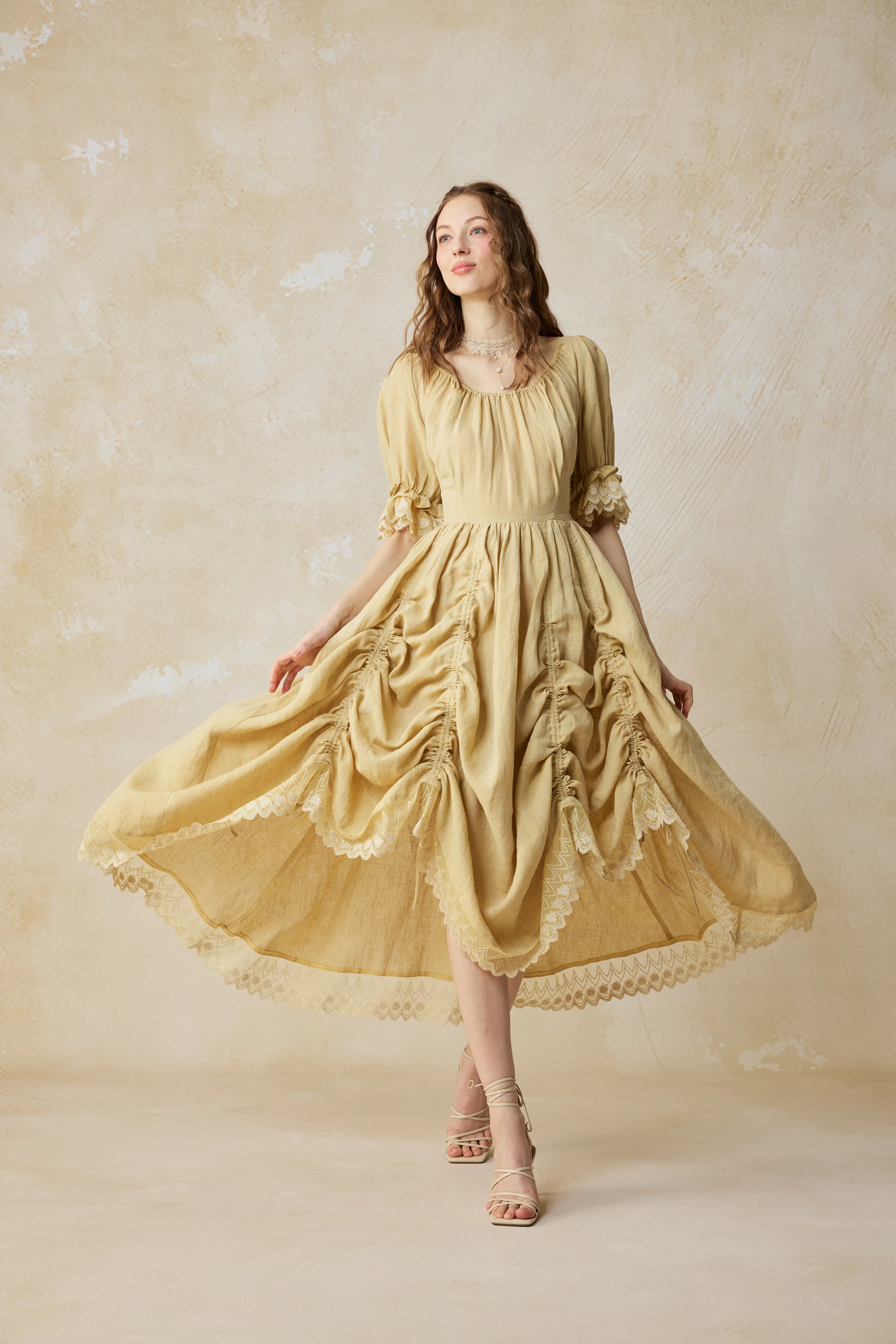 Elowen 27 | Lace Linen dress gown ( 2 way to wear ) - Image 42