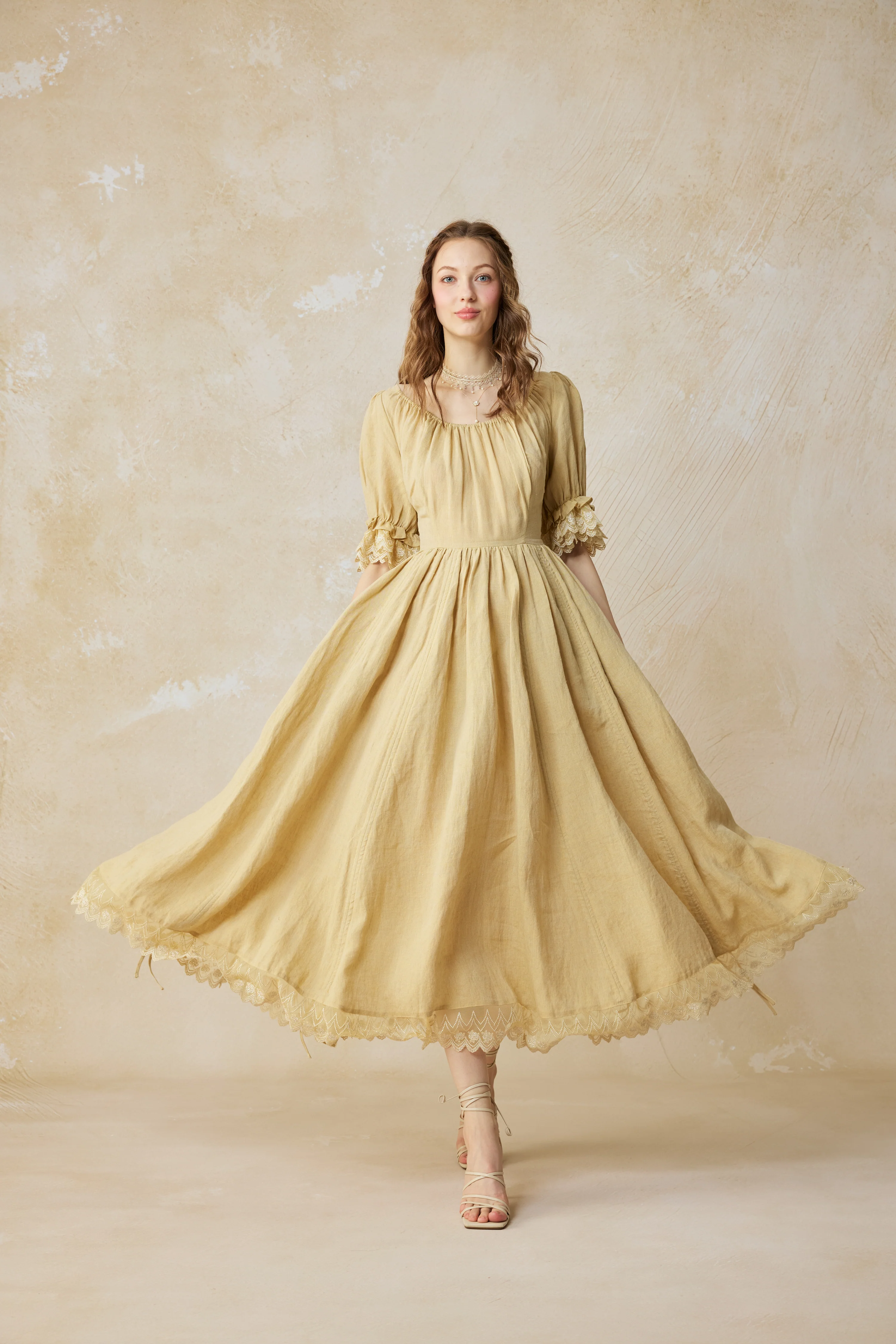Elowen 27 | Lace Linen dress gown ( 2 way to wear ) - Image 44