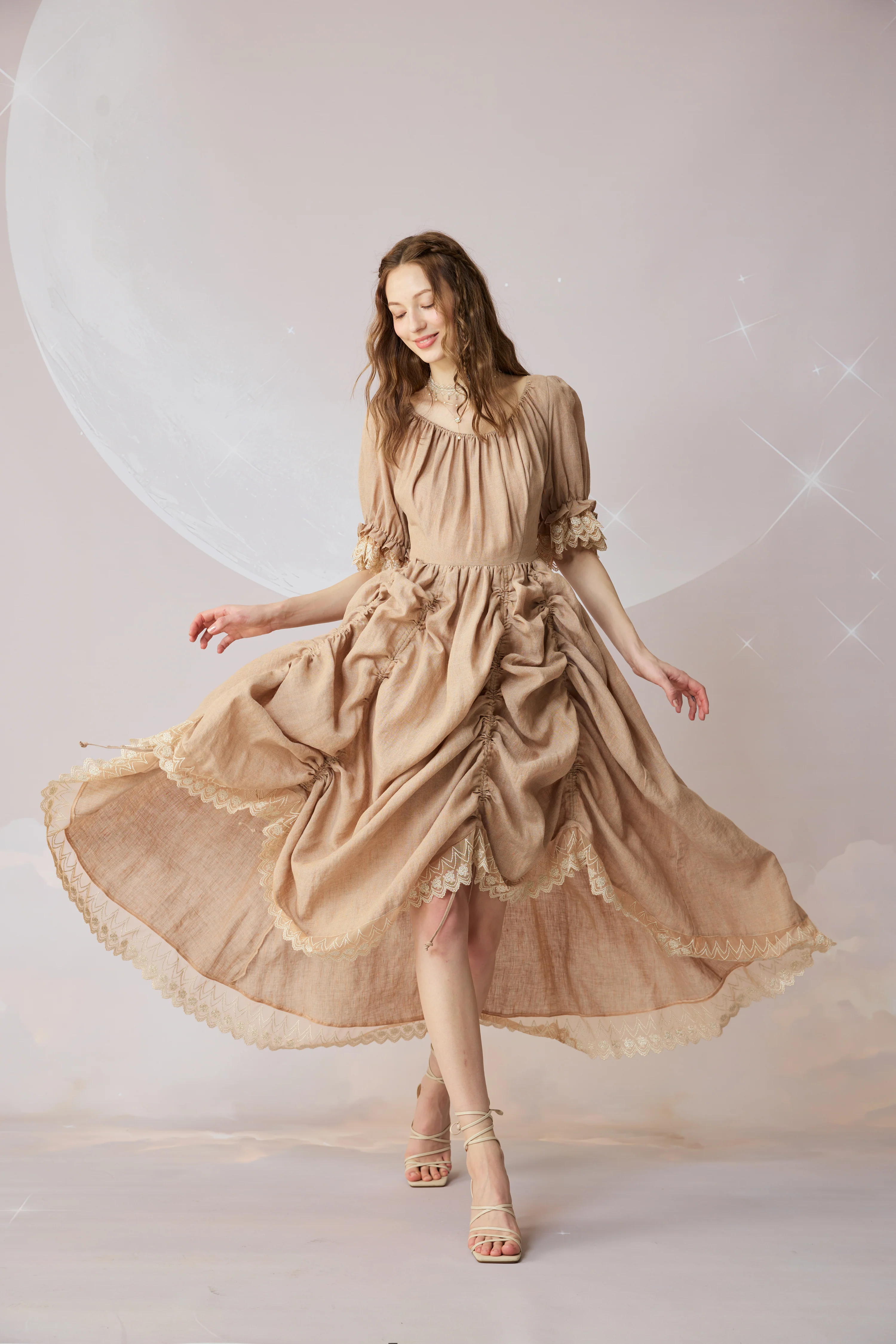 Elowen 27 | Lace Linen dress gown ( 2 way to wear ) - Image 46