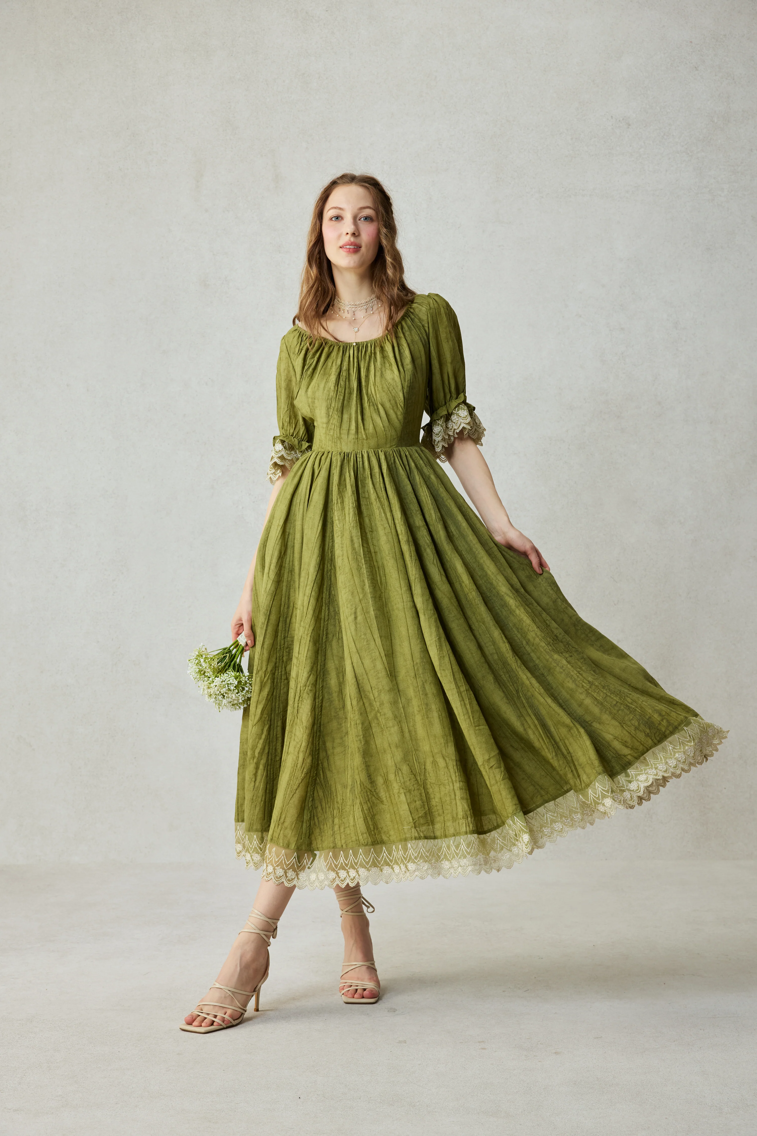 Elowen 27 | Lace Linen dress gown ( 2 way to wear ) - Image 37