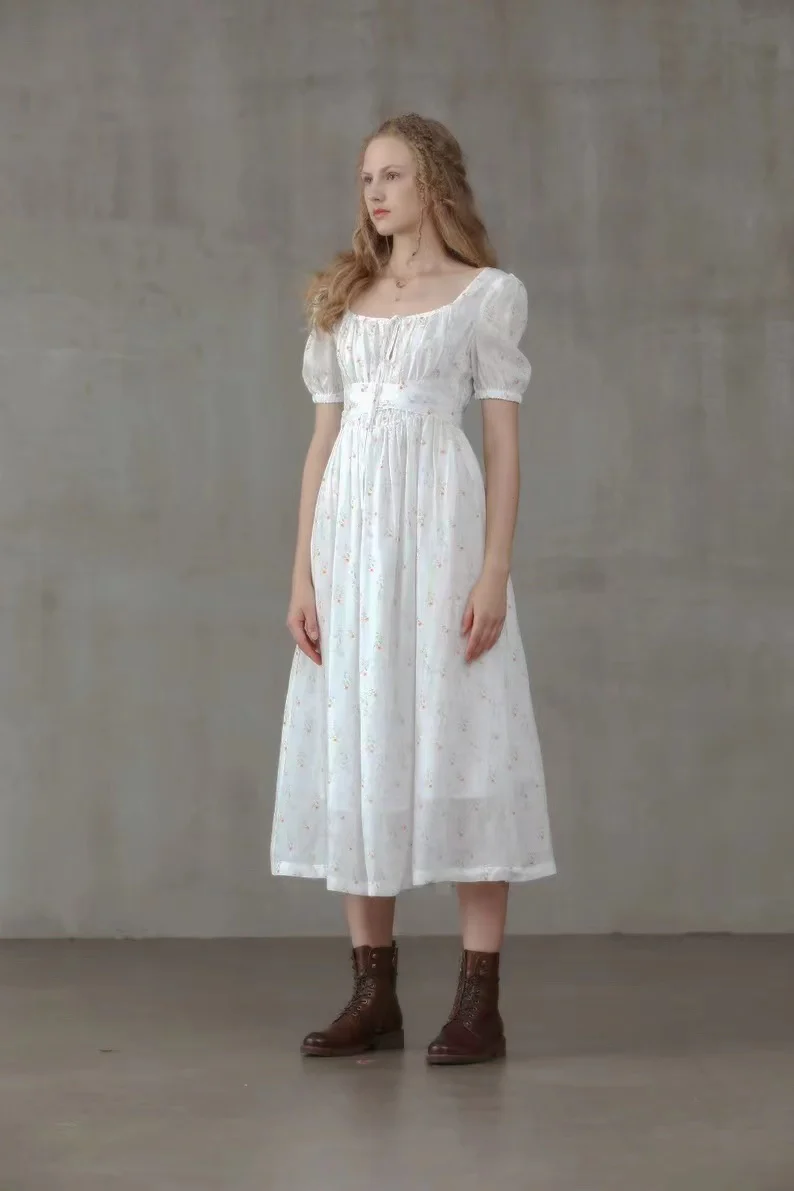 BERGAMOTE 20 |Floral Linen Dress - Image 8