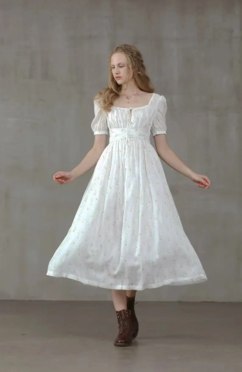 BERGAMOTE 20 |Floral Linen Dress - Image 9