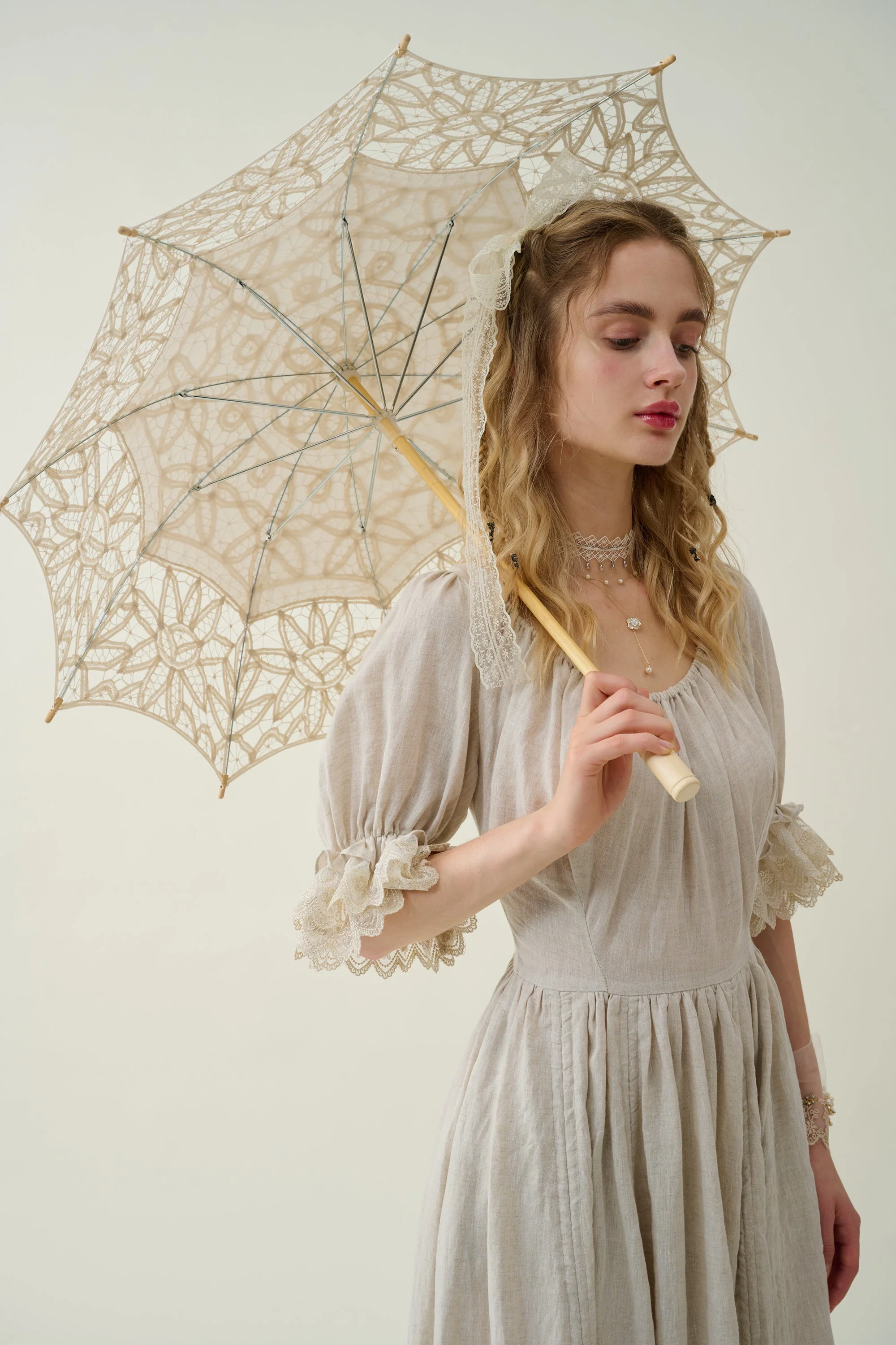 Elowen 27 | Lace Linen dress gown ( 2 way to wear ) - Image 19