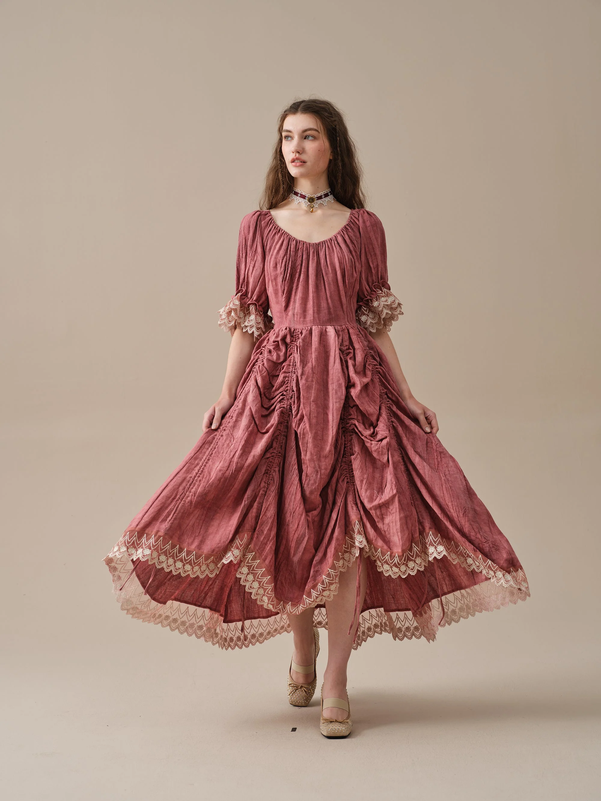 Elowen 27 | Lace Linen dress gown ( 2 way to wear ) - Image 22