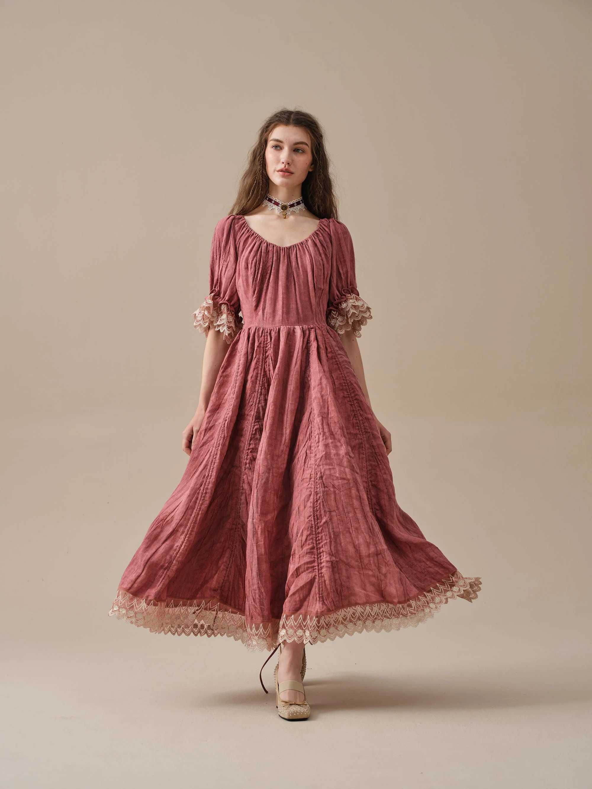 Elowen 27 | Lace Linen dress gown ( 2 way to wear ) - Image 23