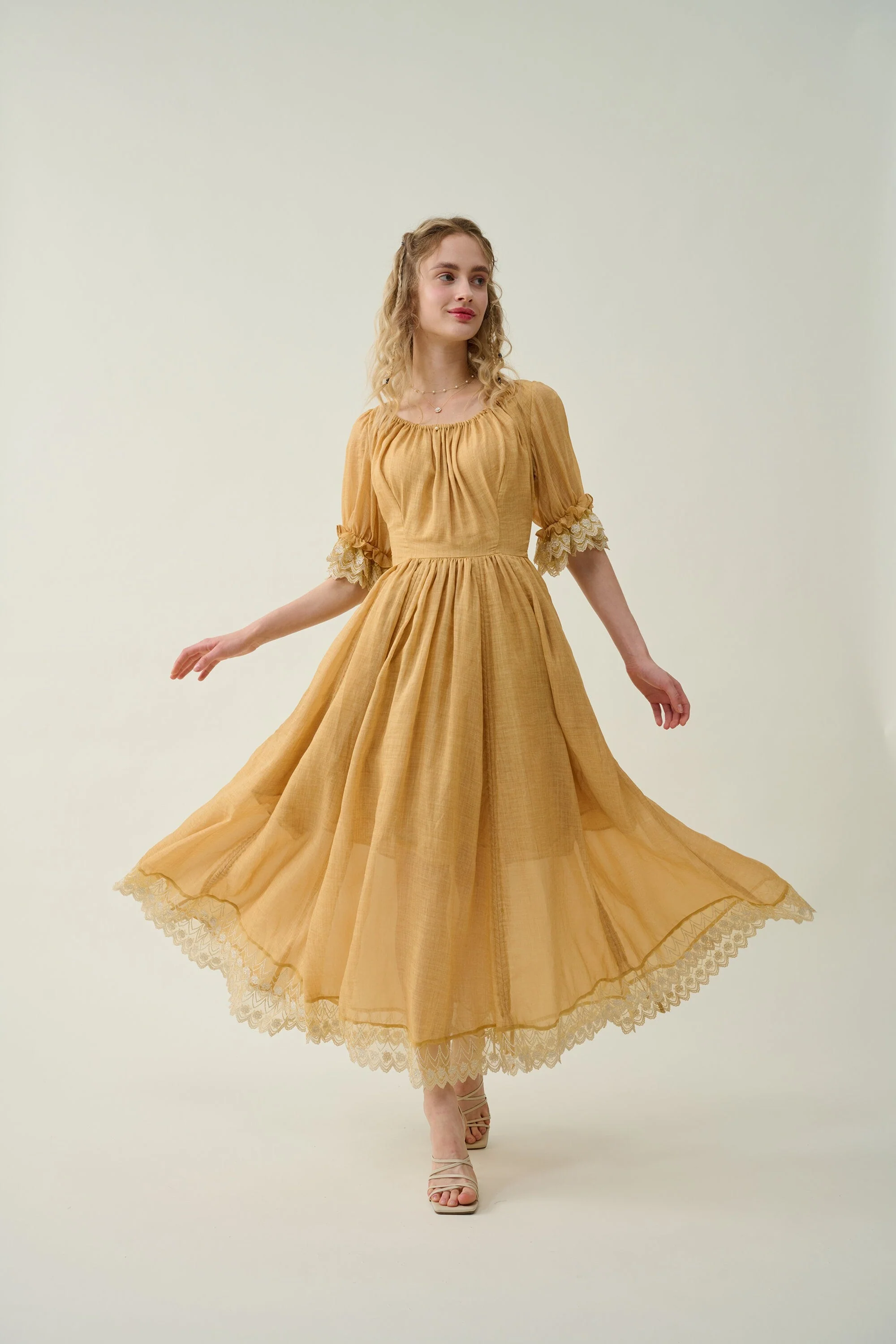 Elowen 27 | Lace Linen dress gown ( 2 way to wear ) - Image 23