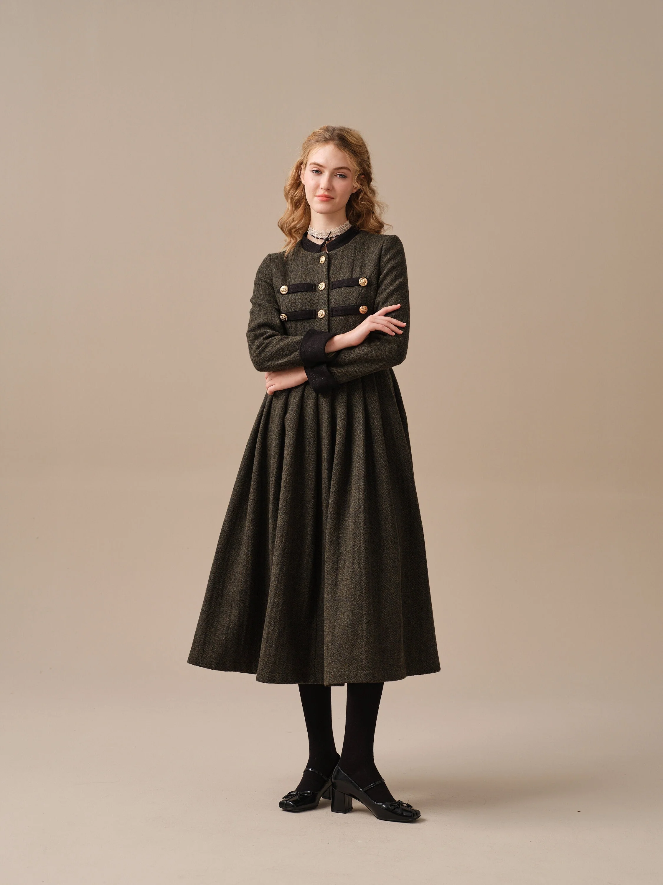 Willow 27 | green wool dress - Image 2